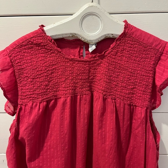 🩷 Red Smocked Flutter Sleeve Top – Old Navy – Size XXL🩷 - Picture 6 of 7